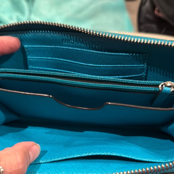 Michael Kors Blue Saffiano Leather Clutch - Picture 3 of 3